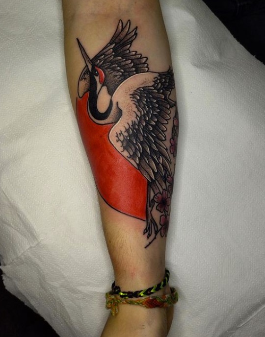 Crane tattoo