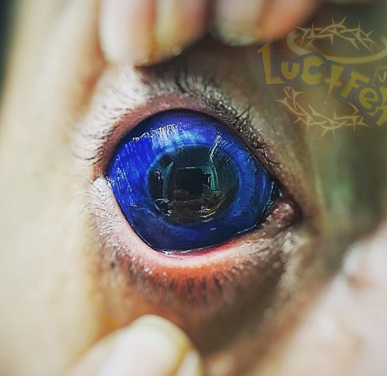Blue eyeball tattoo