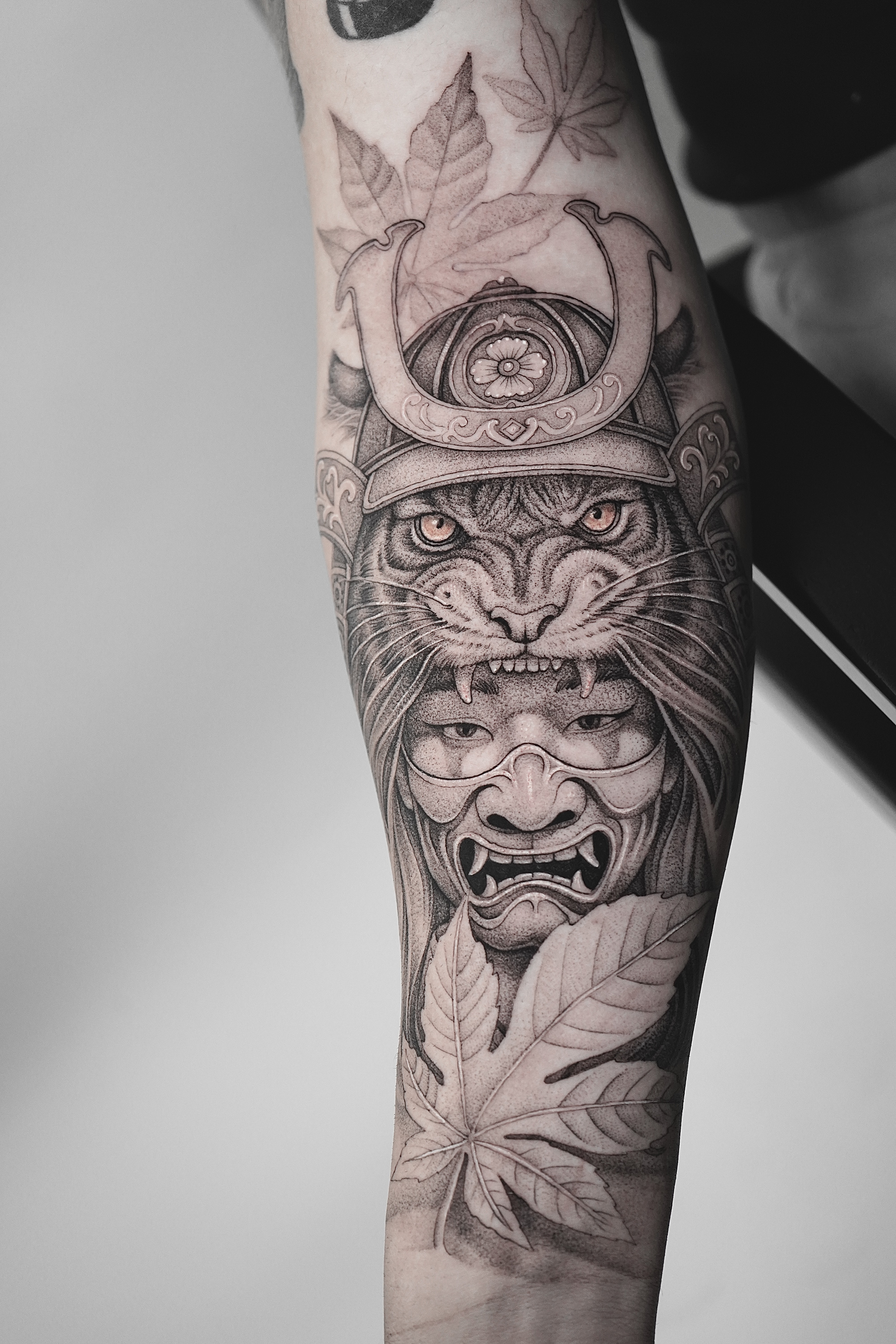 Manche tattoo japonais – totem traditionnel par Phil à Lausanne