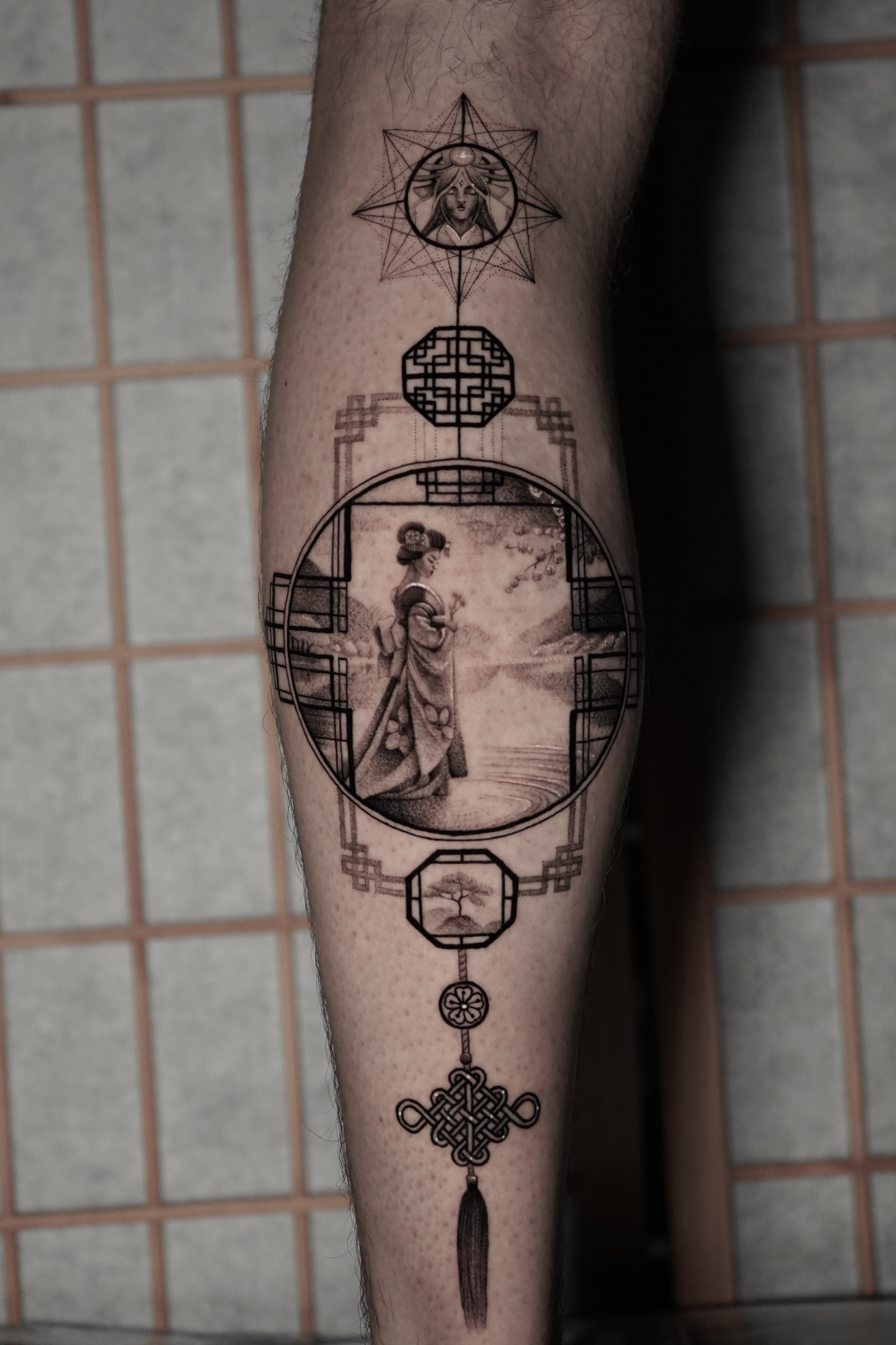 Tatouage japonais style réalisme – geisha par Phil à Lausanne