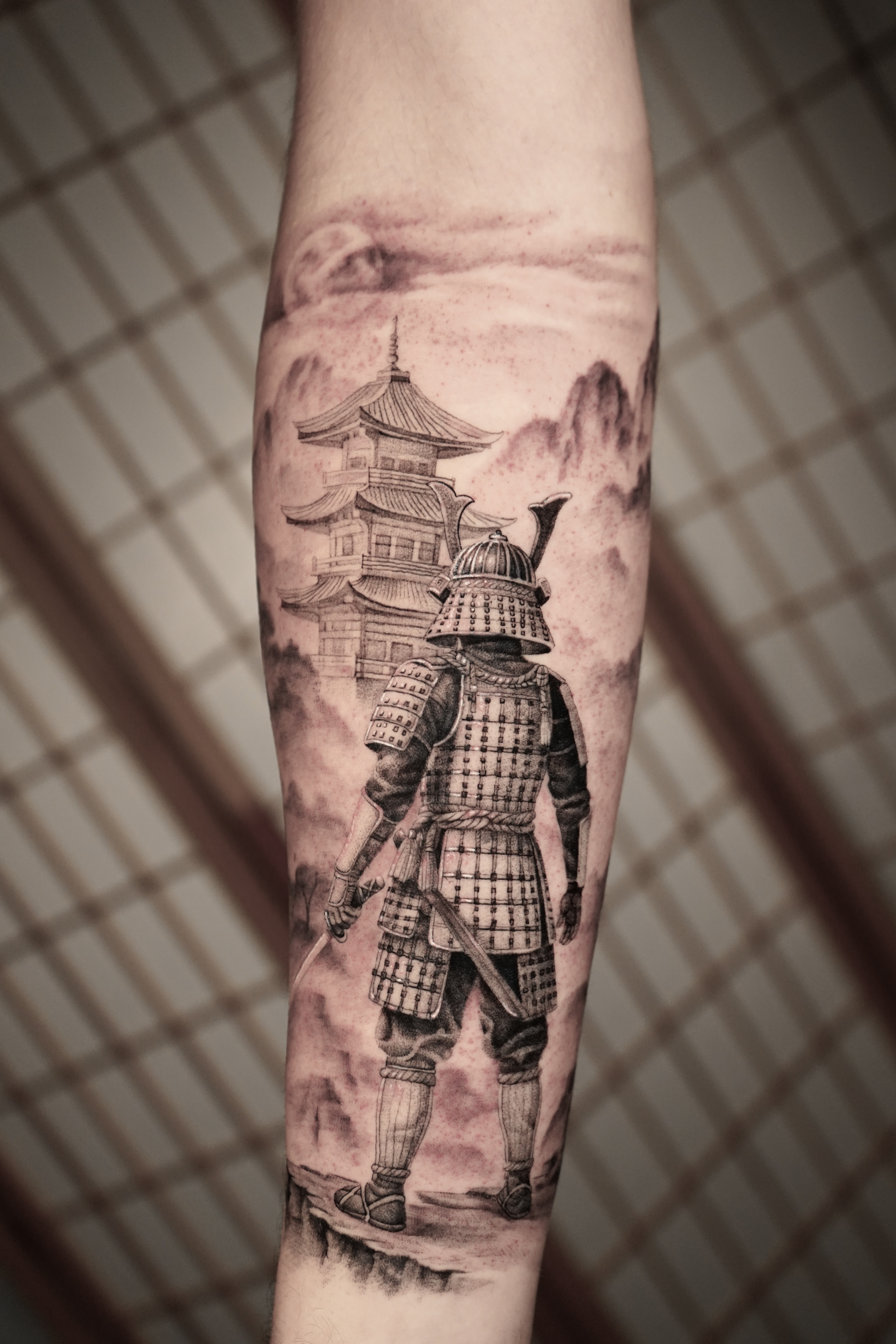 Tatouage samouraï – style japonais par Phil à Lausanne